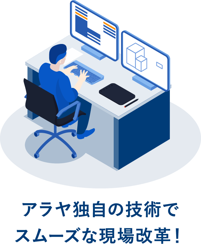 アラヤ独自の技術でスムーズな現場改革！